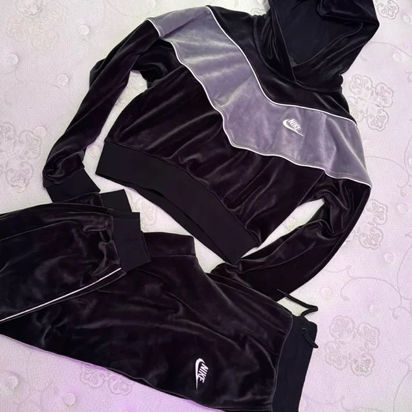 Nike Tops Nike Velour Tracksuit Set Poshmark